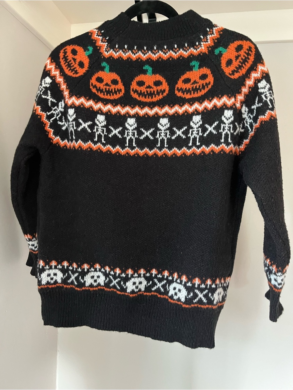 Women's Black Halloween Pumpkin Crewneck Sweater - Picture 2 of 13